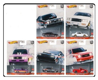 Hotwheels Hot Wheels Diecast Model Car Culture Power Trip Set GMC Syclone Dodge Chevy Plymouth Buick 1/64 scale
