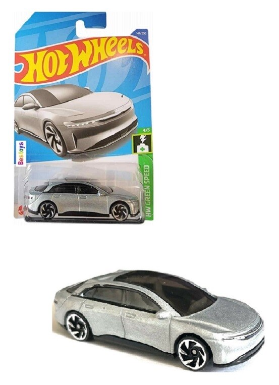 Hotwheels Hot Wheels Diecast Model Car 2022 147/250 Lucid Air Green Speed 1/64 scale