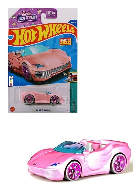 Hotwheels Hot Wheels Diecast Model Car First Edition 2022 134/250 Barbie Extra Car Tooned