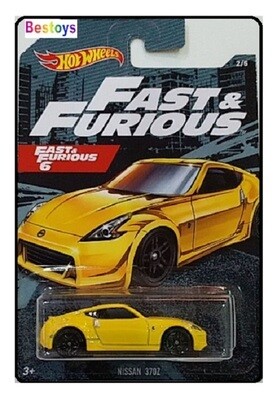 Hotwheels Hot Wheels Diecast Model Car Fast &amp; Furious Movie Film TV Nissan 370 Z 370Z Furious 6 1/64 scale