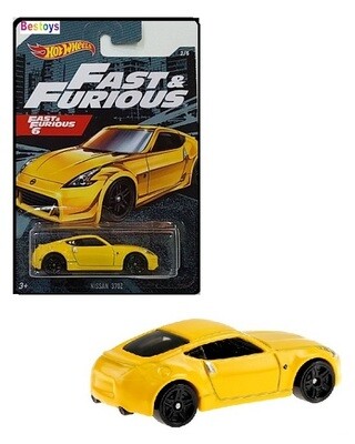 Hotwheels Hot Wheels Diecast Model Car Fast &amp; Furious Movie Film TV Nissan 370 Z 370Z Furious 6 1/64 scale