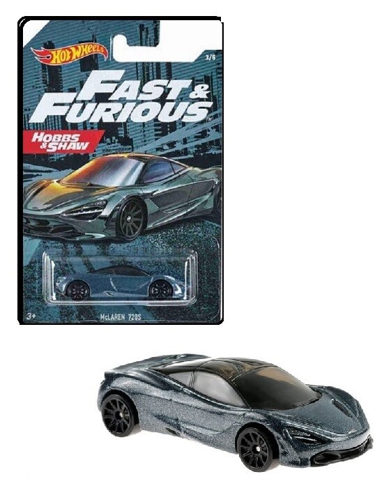 Hotwheels Hot Wheels Diecast Model Car Fast &amp; Furious Movie Film TV McLaren 720 S 720S Hobbs &amp; Shaw 1/64 scale