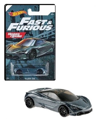 Hotwheels Hot Wheels Diecast Model Car Fast &amp; Furious Movie Film TV McLaren 720 S 720S Hobbs &amp; Shaw 1/64 scale