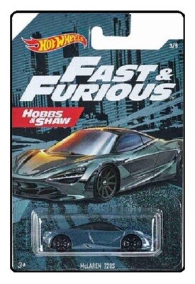Hotwheels Hot Wheels Diecast Model Car Fast &amp; Furious Movie Film TV McLaren 720 S 720S Hobbs &amp; Shaw 1/64 scale