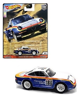 Hotwheels Hot Wheels Diecast Model Car Culture Wild Terrain Porsche 959 1986 No 186  Motorsport 1/64 scale