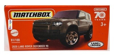 Matchbox Diecast Model Car Power Grab 2023 81/100 Land Rover Defender 90 2020 70th Anniversary 1/64 scale