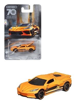 Matchbox Diecast Model Car Moving Parts Chevy Chevrolet Corvette 2020 70th Anniversary 1/64 scale