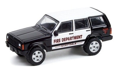Greenlight Diecast Model Car Fire &amp; Rescue Jeep Cherokee 2000 Scottdale Pennsylvania Fire Department 1/64 scale