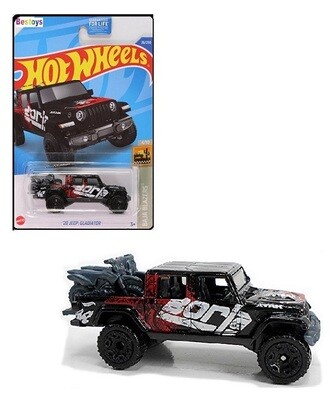Hotwheels Hot Wheels Diecast Model Car 2022 26/250 Jeep Gladiator 2020 + 2 Motorbikes &quot;Borla&quot; Baja Blazers 1/64 scale