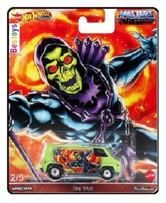 Hotwheels Hot Wheels Diecast Model Car Pop Culture Masters of the Universe 70's Van real riders 1/64 scale