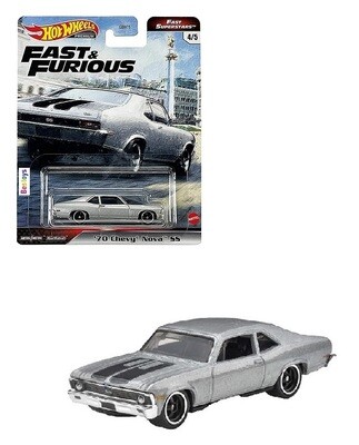 Hot Wheels Hotwheels Diecast Model Car Fast &amp; Furious Fast Superstars Chevy Chevrolet Nova SS 1970 Movie Film TV 1/64 scale