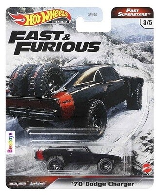 Hot Wheels Hotwheels Diecast Model Car Fast &amp; Furious Fast Superstars Dodge Charger 1970 Offroad Movie Film TV 1/64 scale