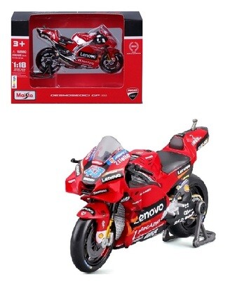 Maisto Diecast Model Motorcycle Bike Moto GP Ducati Desmosedici GP 22 No 43 "Lenovo" Miller 1/18 scale
