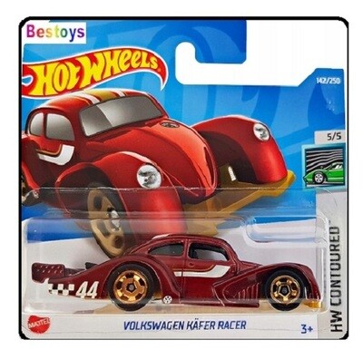 Hotwheels Hot Wheels Diecast Model Car 2022 142/250 VW Volkswagen Beetle Racer No 44 Contoured 1/64 scale