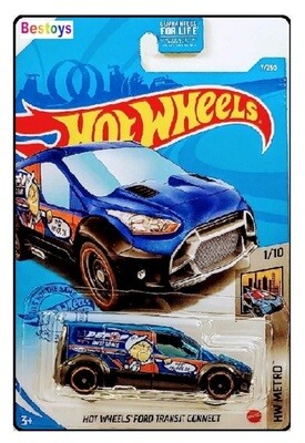 Hotwheels Hot Wheels Diecast Model Car 2021 7/250 Ford Transit Connect "PEPOP" Metro 1/64 scale
