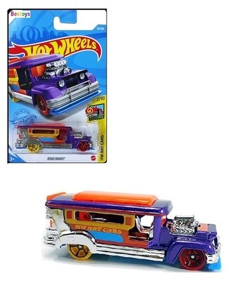 Hotwheels Hot Wheels Diecast Model Car 2021 20/250 Road Bandit Taxi Bus Art Cars 1/64 scale