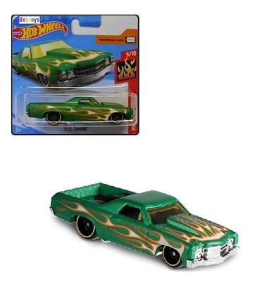 Hotwheels Hot Wheels Diecast Model Car 2019 8/250 Chevy Chevrolet El Camino 1971 Flames 1/64 scale