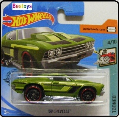 Hotwheels Hot Wheels Diecast Model Car 2020 15/250 Chevy Chevrolet Chevelle 1969 Tooned 1/64 scale