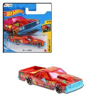 Hotwheels Hot Wheels Diecast Model Car 2021 44/250 Chevy Chevrolet El Camino 1980 Art Cars 1/64 scale