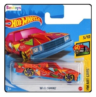 Hotwheels Hot Wheels Diecast Model Car 2021 44/250 Chevy Chevrolet El Camino 1980 Art Cars 1/64 scale
