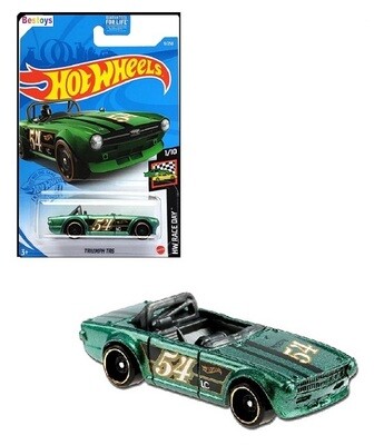 Hotwheels Hot Wheels Diecast Model Car 2021 9/250 Triumph TR 6 TR6 No 54 Race Day 1/64 scale