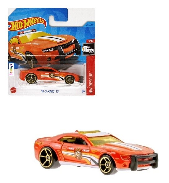 Hotwheels Hot Wheels Diecast Model Car 2023 203/250 Chevy Chevrolet Camaro SS 2010 &quot;Fire Chief&quot; Rescue 1/64 scale