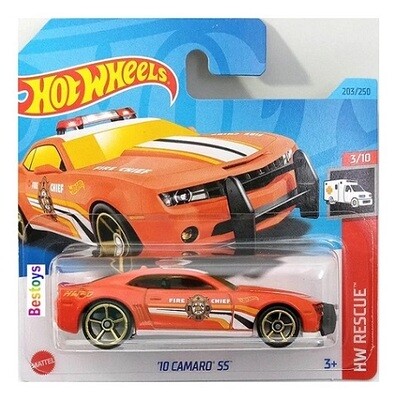 Hotwheels Hot Wheels Diecast Model Car 2023 203/250 Chevy Chevrolet Camaro SS 2010 "Fire Chief" Rescue 1/64 scale