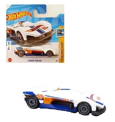 Hotwheels Hot Wheels Diecast Model Car 2023 39/250 Turbine Sublime 55th HW 55 Race Team 1/64 scale