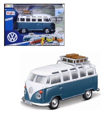 Maisto Diecast Model Car Weekenders VW Volkswagen Kombi Samba Bus T 1 T1 with roofrack 1/43 scale