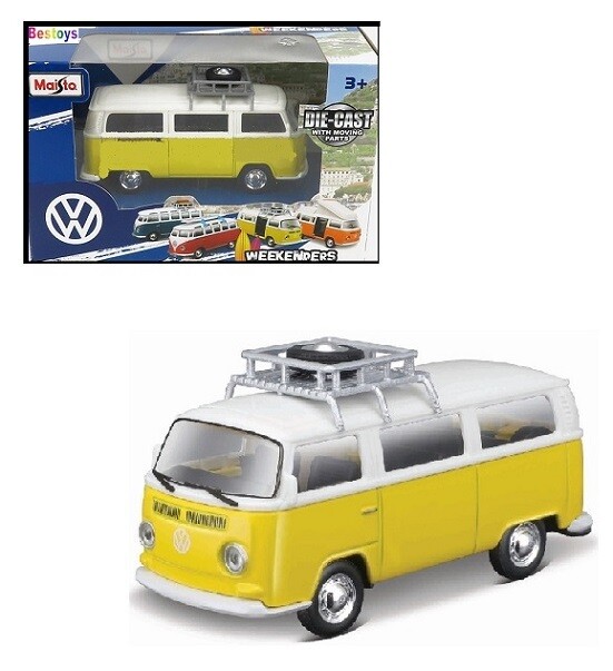 Maisto Weekenders VW Volkswagen Kombi Bus T 2 T2 with roofrack 1/43 scale