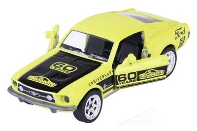 Majorette Diecast Model Car Anniversary Edition Ford Mustang Fastback + collector tin 60th Anniversary 1/64 scale
