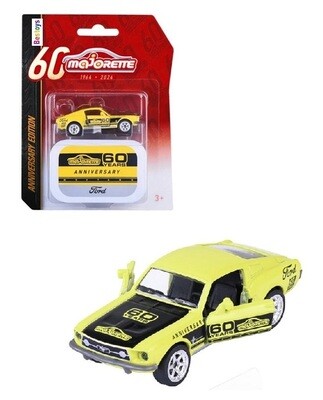 Majorette Diecast Model Car Anniversary Edition Ford Mustang Fastback + collector tin 60th Anniversary 1/64 scale