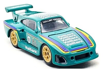 Majorette Diecast Model Car Porsche Series Porsche 935 K 3 K3 No 51 "Vaillant" + Collector Tin 1/64 scale