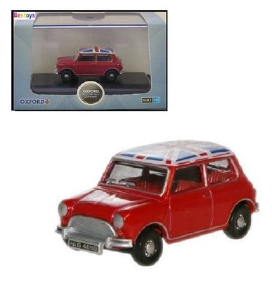 Oxford Diecast Model Car MN001 Austin Mini Cooper + Union Jack flag roof 1/76 OO railway scale