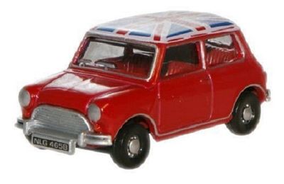 Oxford Diecast Model Car MN001 Austin Mini Cooper + Union Jack flag roof 1/76 OO railway scale