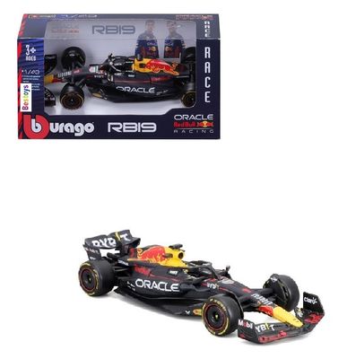 Burago Diecast Model Car 38082 Formula 1 F1 Red Bull RB19 No 1 Verstappen 2023 GP 1/43 scale
