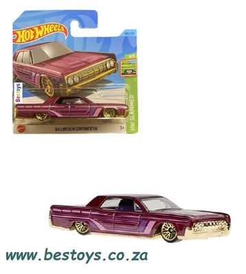 Hotwheels Hot Wheels Diecast Model Car 2023 246/250 Lincoln Continental 1964 Slammed 1/64 scale