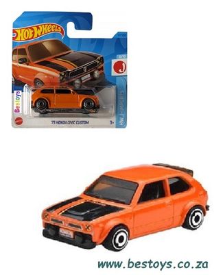 Hotwheels Hot Wheels Diecast Model Car 2023 117/250 Honda Civic Custom 1973 J Imports 1/64 scale