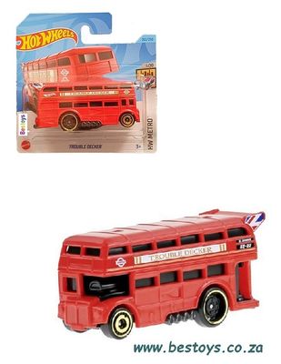 Hotwheels Hot Wheels Diecast Model Car 2023 202/250 Trouble Decker Bus Metro