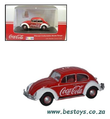 Oxford Diecast Model Car VWB009CC VW Volkswagen Beetle &quot;Coca Cola&quot; 1/76 OO railway scale