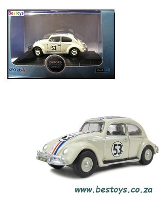 Oxford Diecast Model Car VWB001 Volkswagen VW Beetle &quot;Herbie&quot; No 53 1/76 OO railway scale