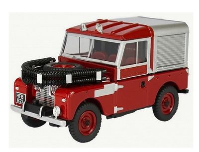 Oxford Diecast Model Car LAN188012 Land Rover 88" inch Fire with hoses OO 1/76 railway scale