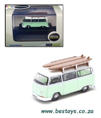 Oxford Diecast Model Car NVW007 VW Volkswagen Kombi T 2 T2 Bus + Surfboards 1/144 N scale railway