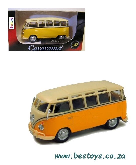 Cararama Hongwell Diecast Model Car VW Volkswagen Kombi Samba Bus 1/43 scale