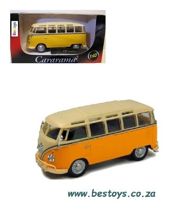 Cararama Hongwell Diecast Model Car VW Volkswagen Kombi Samba Bus 1/43 scale