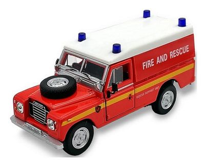 Cararama Hongwell Diecast Model Car Land Rover Series III 3 109 " inch Fire & Rescue 1/43 scale