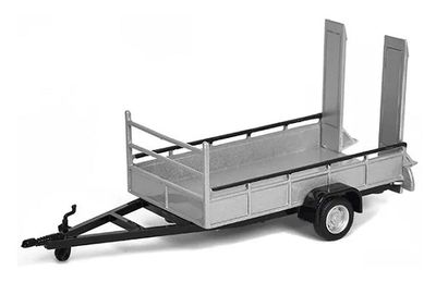 Cararama Hongwell Diecast Model Trailer single axle with ramps 1/43 scale