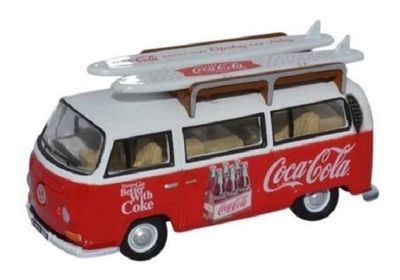 Oxford Diecast Model Car VW030CC VW Volkswagen Kombi T2 T 2 Bus &amp; Surfboards "Coca Cola" 1/76 OO railway scale
