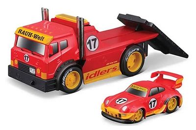 Maisto Muscle Machines Transport JDM Flatbed Recovery Truck + RWB 993 911 No 17