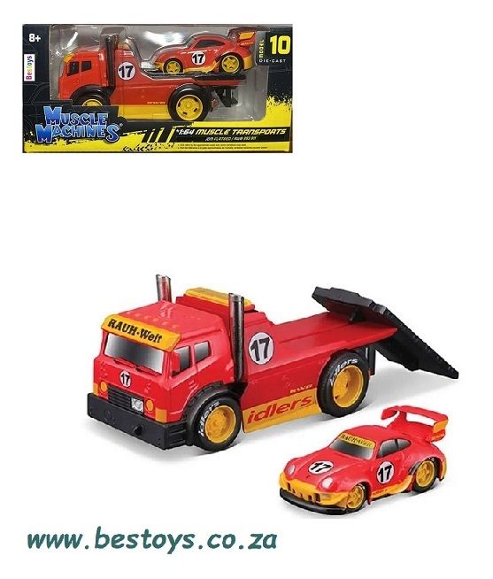 Maisto Muscle Machines Transport JDM Flatbed Recovery Truck + RWB 993 911 No 17